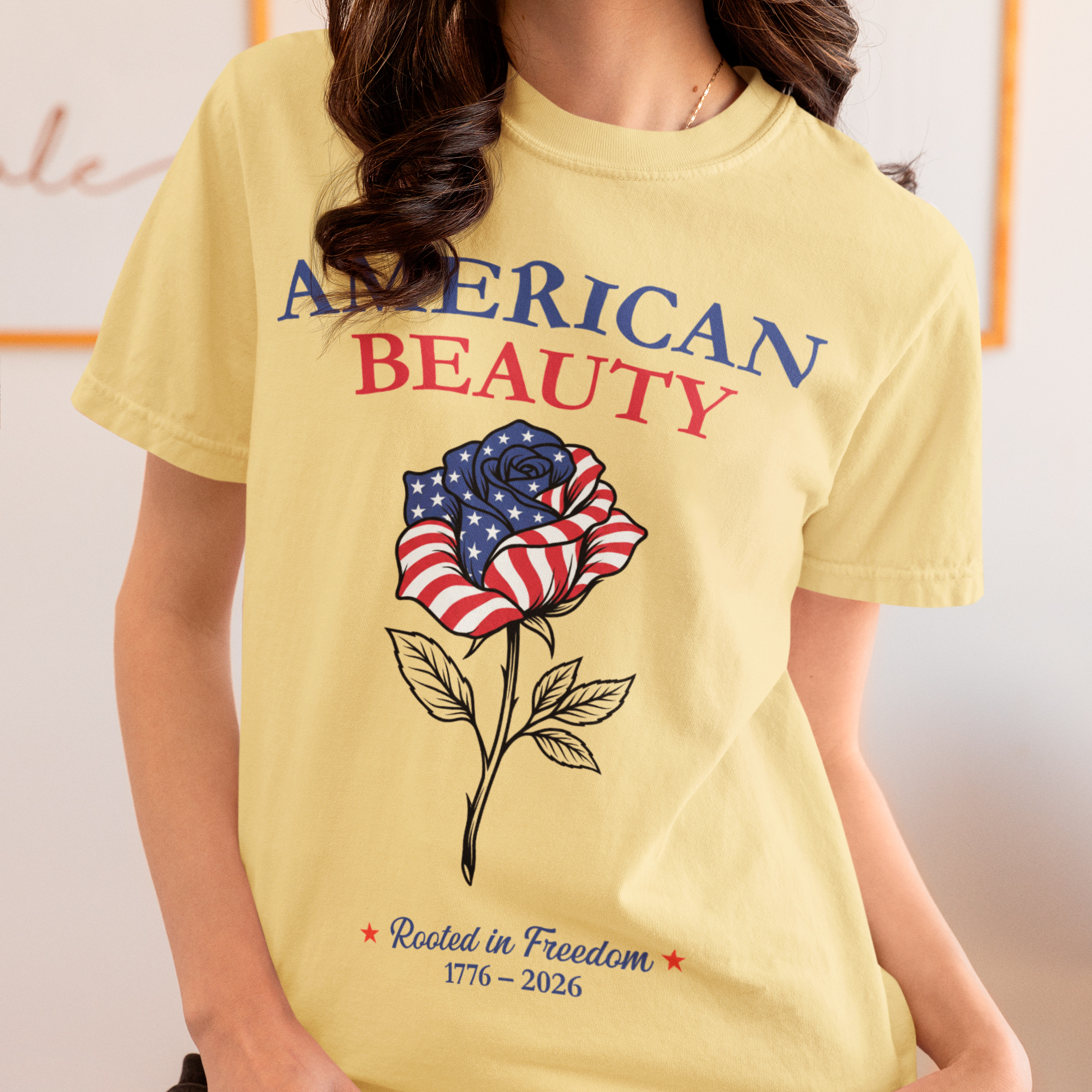 American Beauty Patriotic Rose Tee